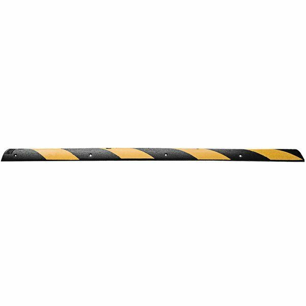 Cortina Safety Products 6' Black Rubber Speed Bump with Yellow Reflective Strips 2055SB-D 4662055SBD
